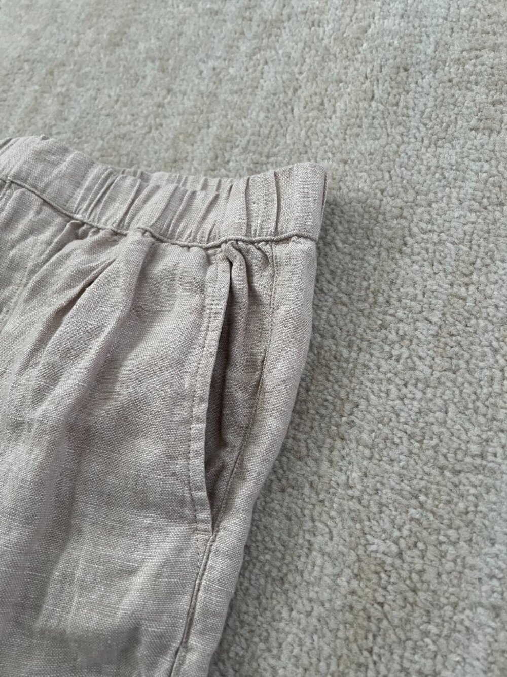 PACT 100% Organic Linen Wide Leg Pants Beige Tan High Rise Casual Trouser S - Picture 9 of 12